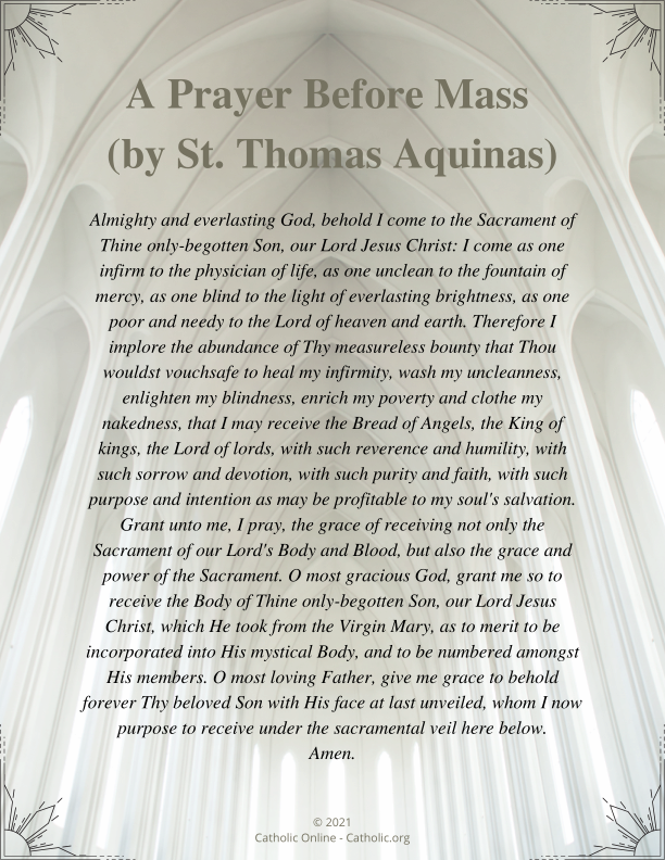 A Prayer Before Mass (by St. Thomas Aquinas) PDF