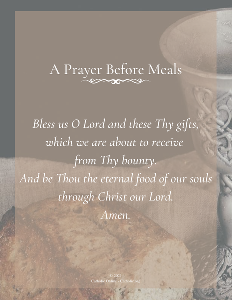 A Prayer Before Meals PDF