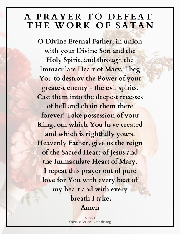 A Prayer to Defeat the Work of Satan PDF
