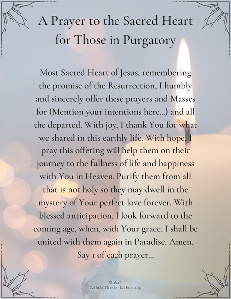 A Prayer to the Sacred Heart for Those in Purgatory PDF
