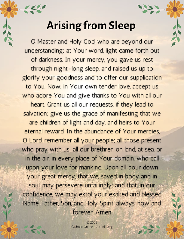 Arising from Sleep prayer PDF