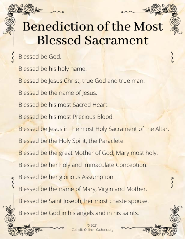 Benediction of the Most Blessed Sacrament PDF