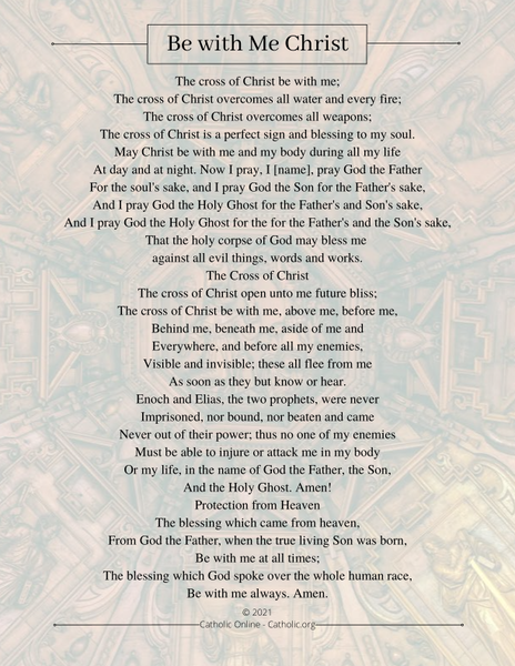 Be with Me Christ prayer PDF