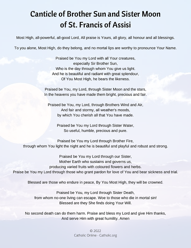 Canticle of Brother Sun and Sister Moon of St. Francis of Assisi PDF