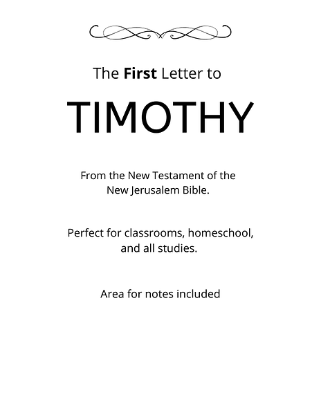 Bible - New Testament - The First Letter to Timothy PDF