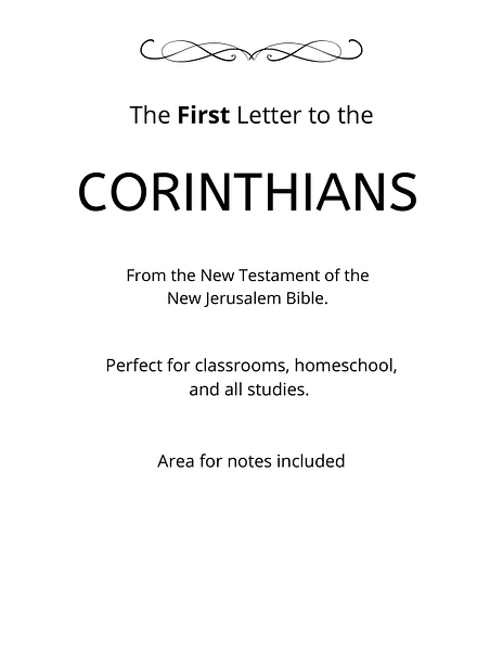 Bible - New Testament - The First Letter to the Corinthians PDF