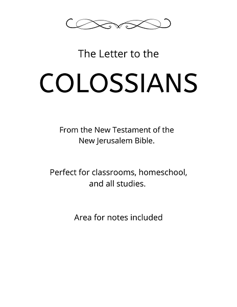 Bible - New Testament - The Letter to the Colossians PDF