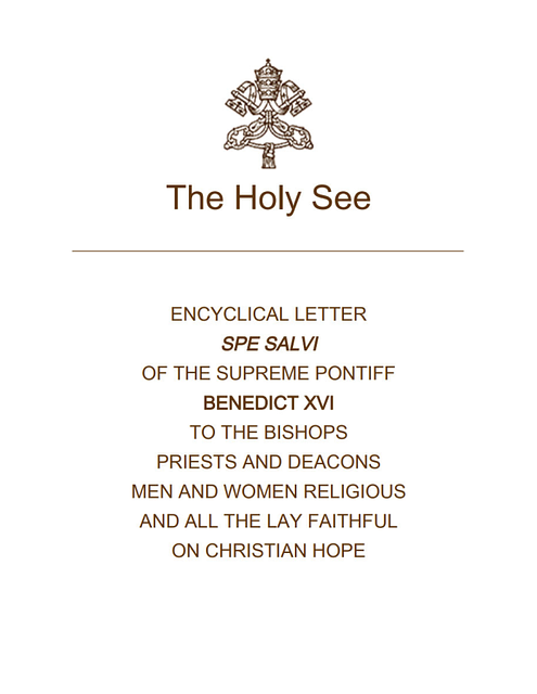 Encyclical Letter Spe Salvi PDF