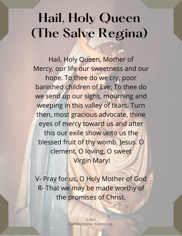 Hail Holy Queen The Salve Regina Free Pdf Catholic Online