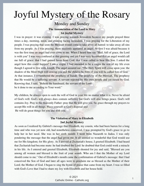Joyful Mystery of the Rosary PDF