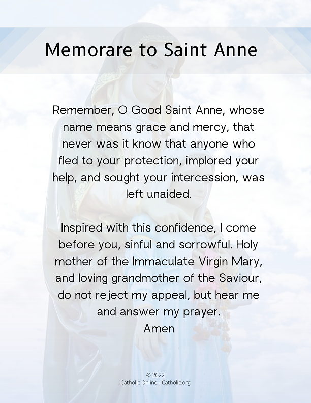 Memorare to Saint Anne PDF