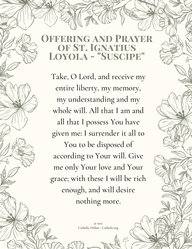 Offering and Prayer of St. Ignatius 'Suscipe' PDF