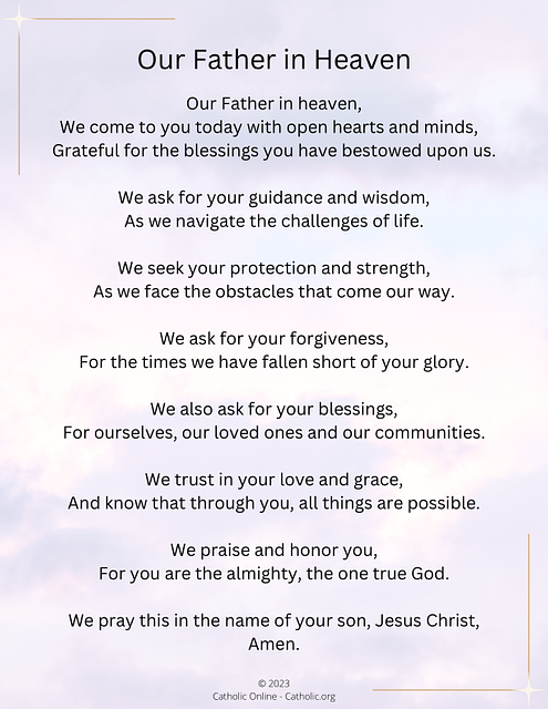 Our Father in Heaven prayer PDF