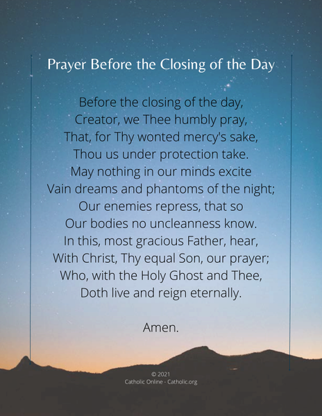 Prayer Before the Closing of the Day PDF