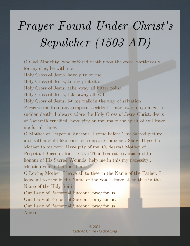 Prayer Found Under Christ's Sepulchre (1503 AD) PDF