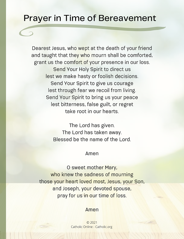 Prayer in Time of Bereavement PDF