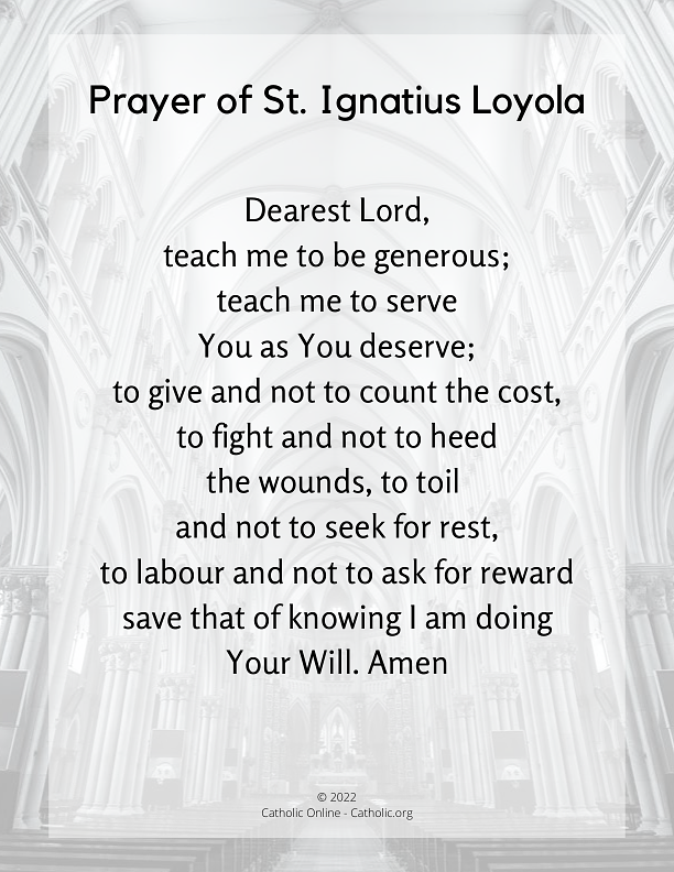 Prayer of St. Ignatius Loyola PDF