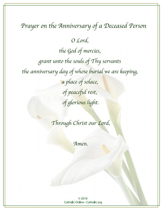 Prayer On The Anniversary Of A Deceased Person PDF