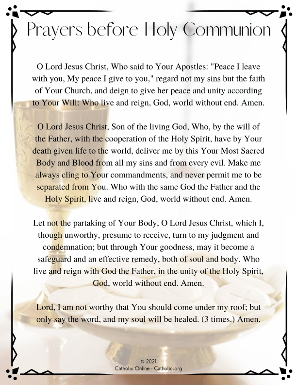 Prayers before Holy Communion PDF