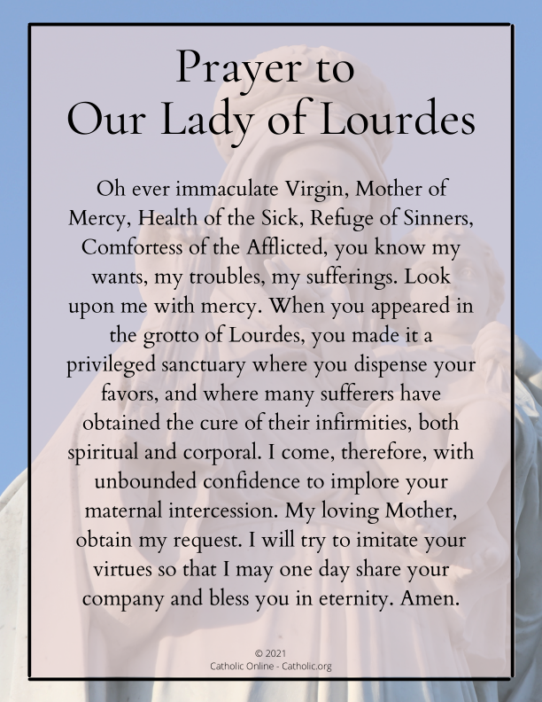 Prayer to Our Lady of Lourdes PDF