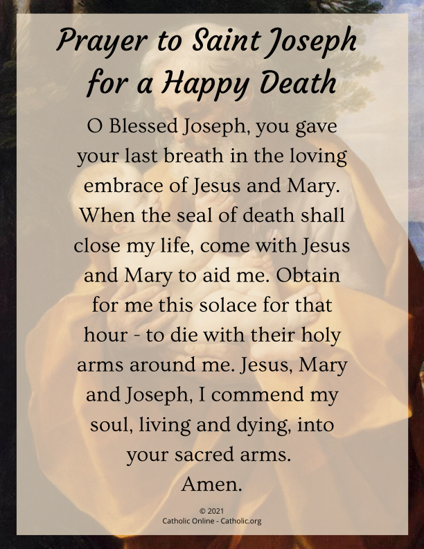 Prayer to Saint Joseph for a Happy Death (FREE PDF)