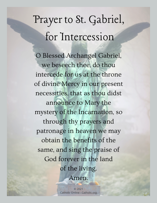 Prayer to St. Gabriel, For Intercession PDF