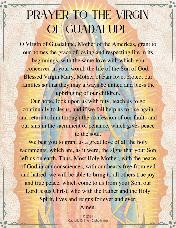 Prayer to the Virgin of Guadalupe PDF