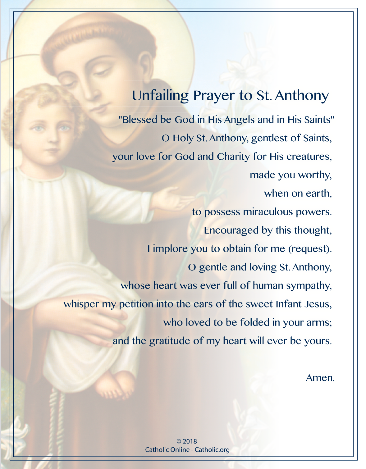 Unfailing Prayer to St. Anthony PDF
