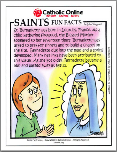 Saints Fun Facts: St. Bernadette PDF