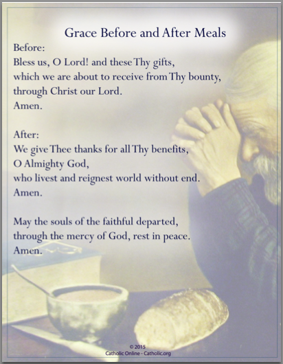 Grace Before and After Meals prayer PDF