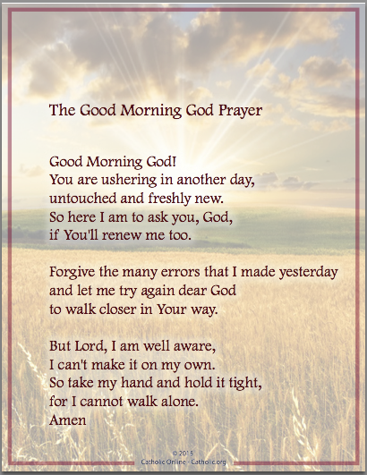The Good Morning God Prayer (Sunshine) PDF