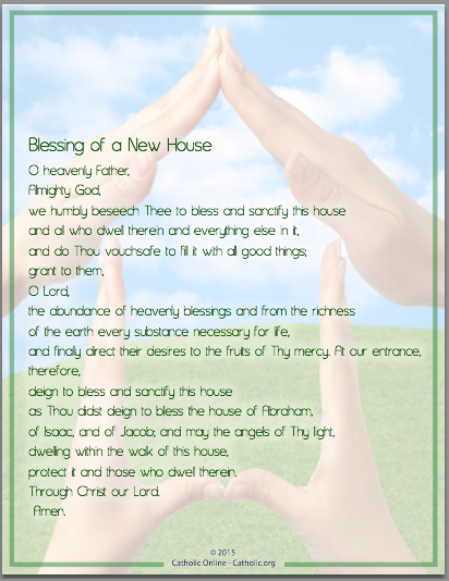 Blessing of a New House prayer PDF