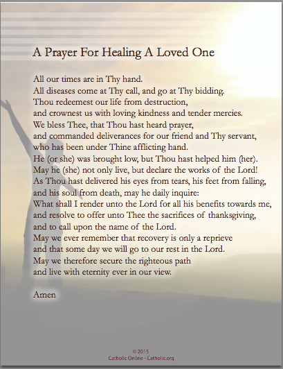A Prayer For Healing A Loved One PDF