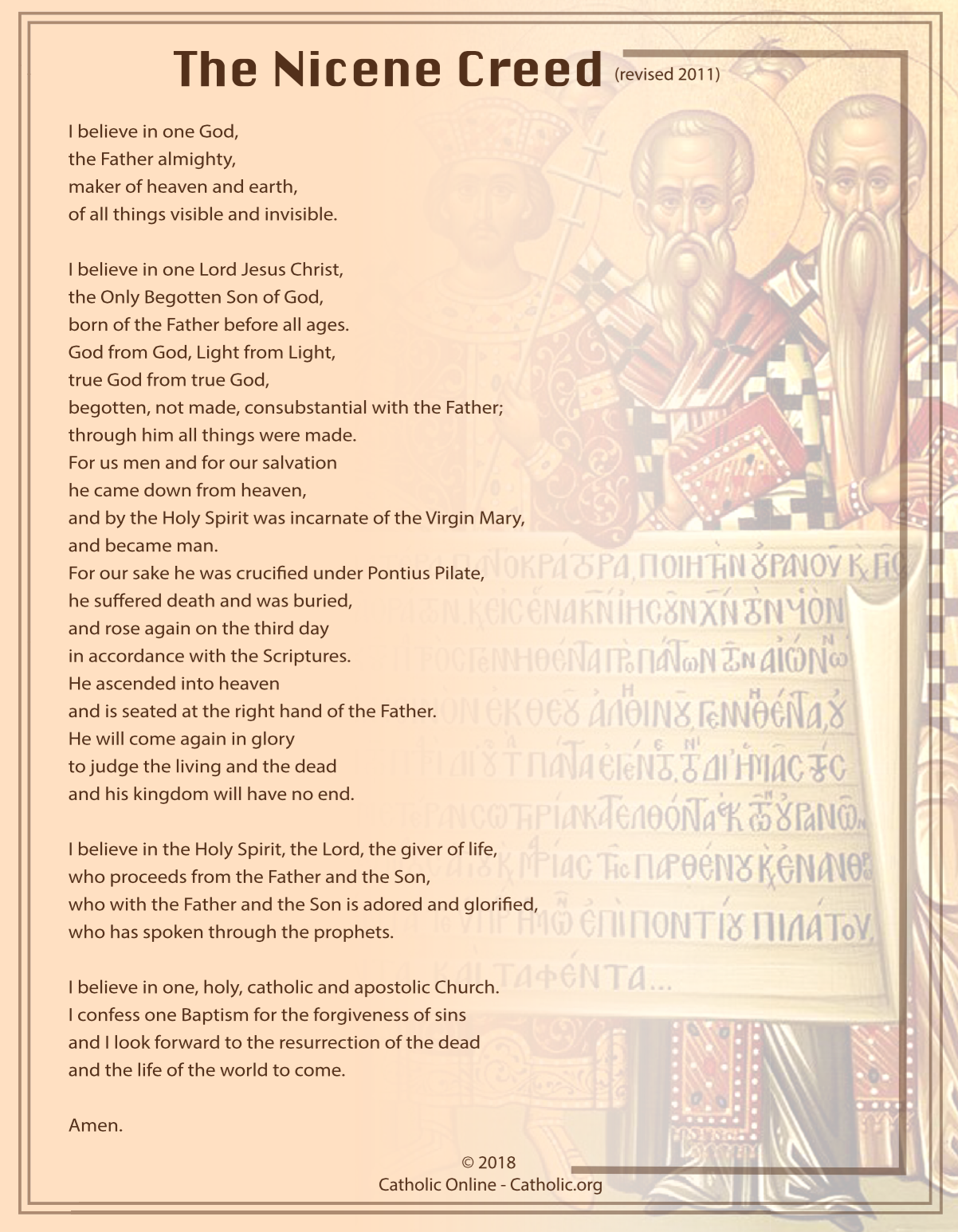 The Nicene Creed (revised 2011) PDF