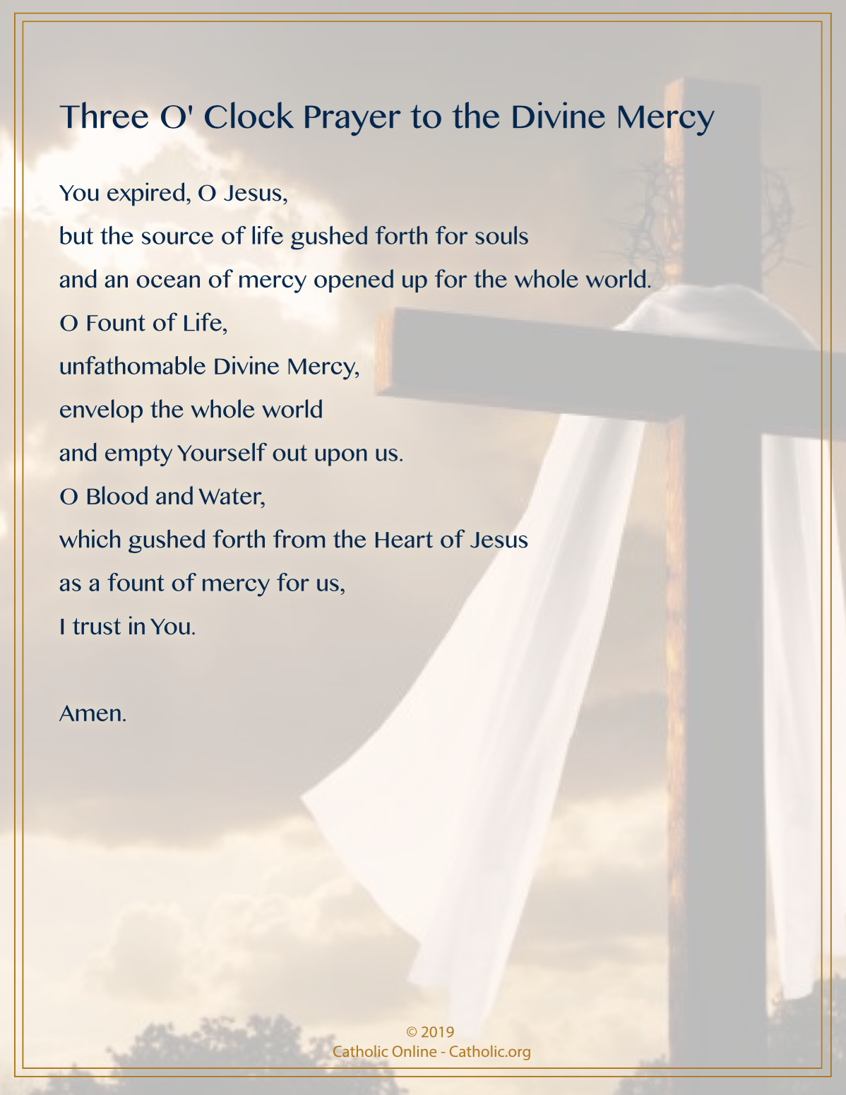 Three O' Clock Prayer to the Divine Mercy PDF