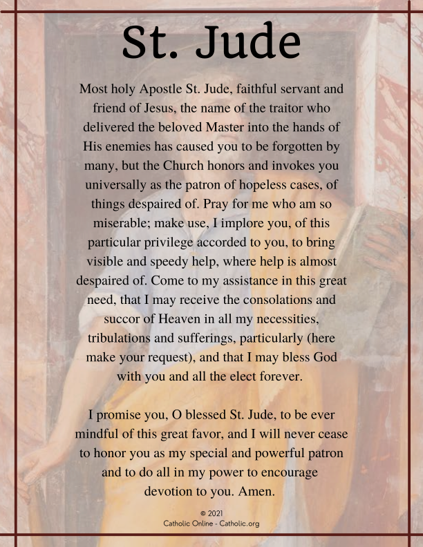 St. Jude prayer extended PDF