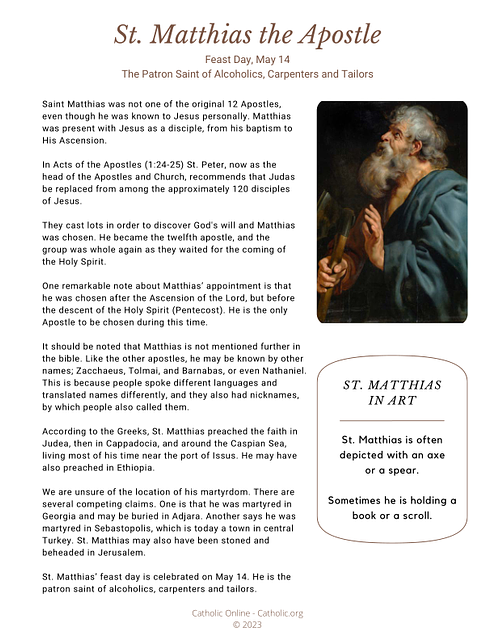 St. Matthias the Apostle bio PDF