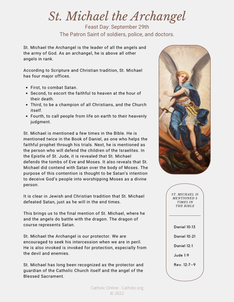 St. Michael the Archangel bio PDF
