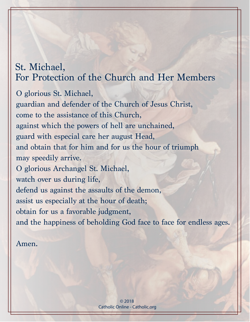 St. Michael, For Protection of the Church and Her Members prayer PDF