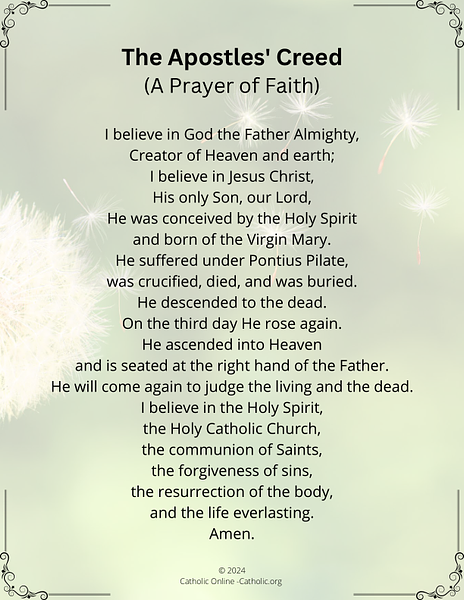 The Apostles' Creed (A Prayer of Faith) PDF