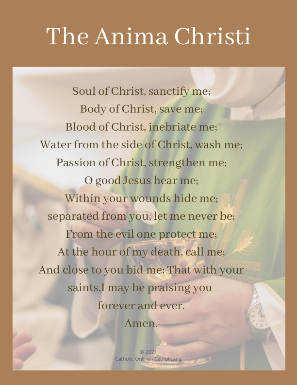 The Anima Christi prayer PDF