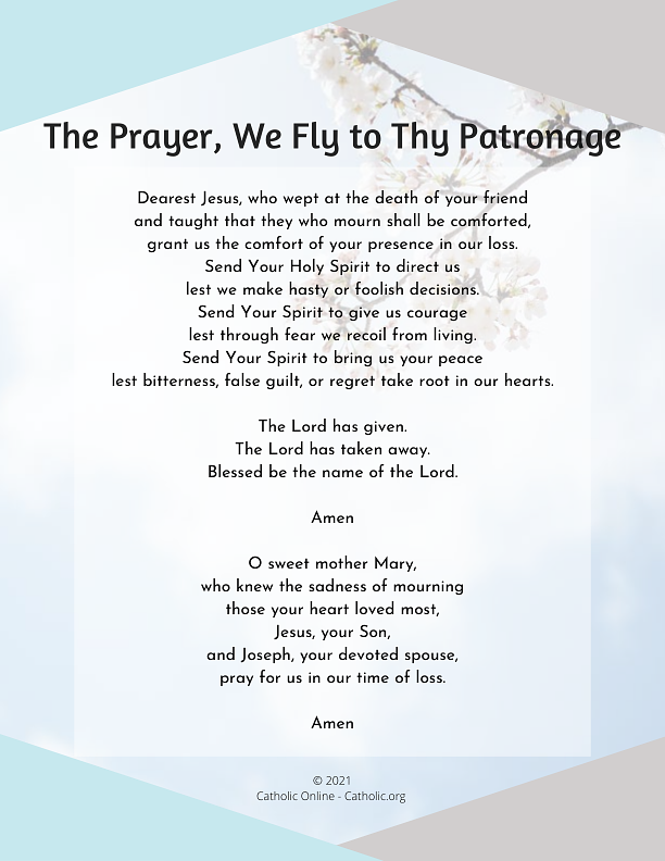 The Prayer, We Fly to Thy Patronage PDF