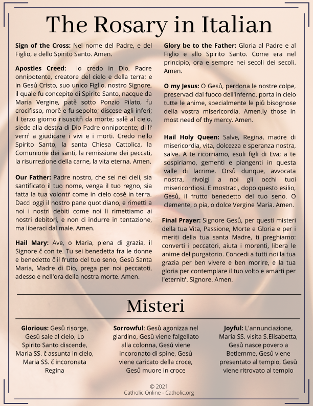 The Rosary in Italian PDF