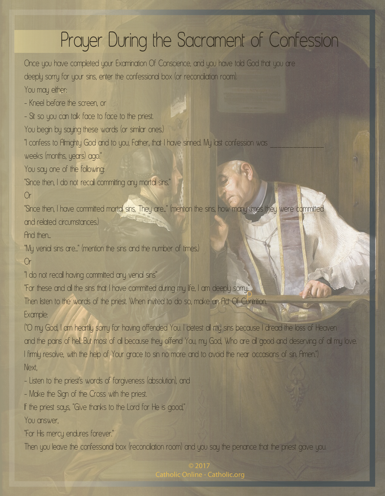 Prayer During the Sacrament of Confession PDF