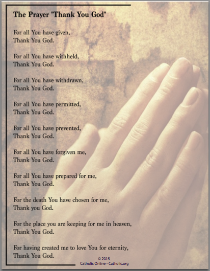 Thank You God prayer (Hands) PDF