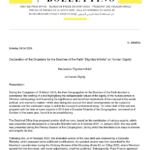 Declaration of the Dicastery for the Doctrine of the Faith Dignitas Infinita on Human Dignity