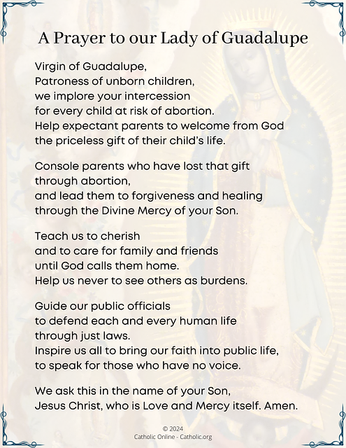 A Prayer to our Lady of Guadalupe PDF