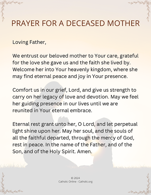 Catholic Prayer For Deceased Family Member Catholic Prayer For Deceased Family Member