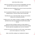 Prière pour demander l'étreinte protectrice de Marie - Prayer for Mary’s Protective Embrace in French PDF