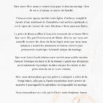 Prière pour la défense du mariage - Prayer in Defense of Marriage in French PDF